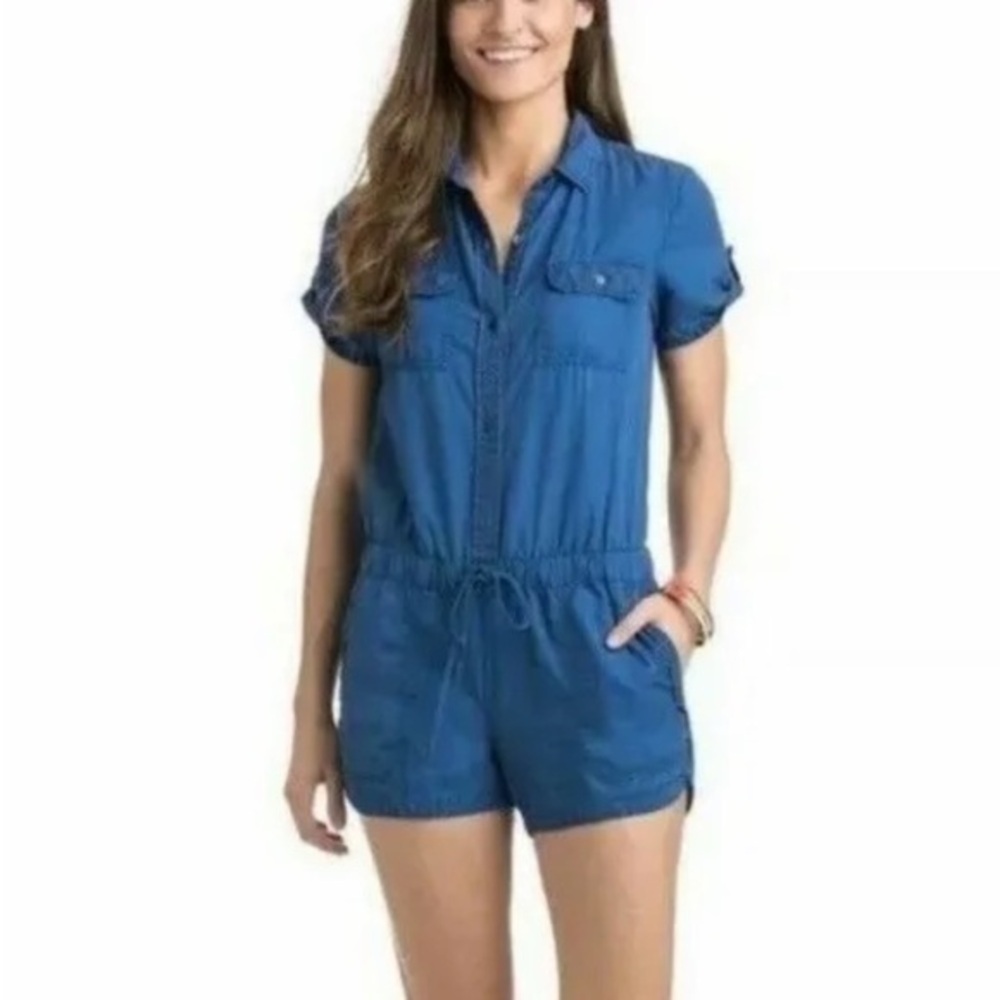 Vineyard Vines Tencel jumpsuit size 6 blue